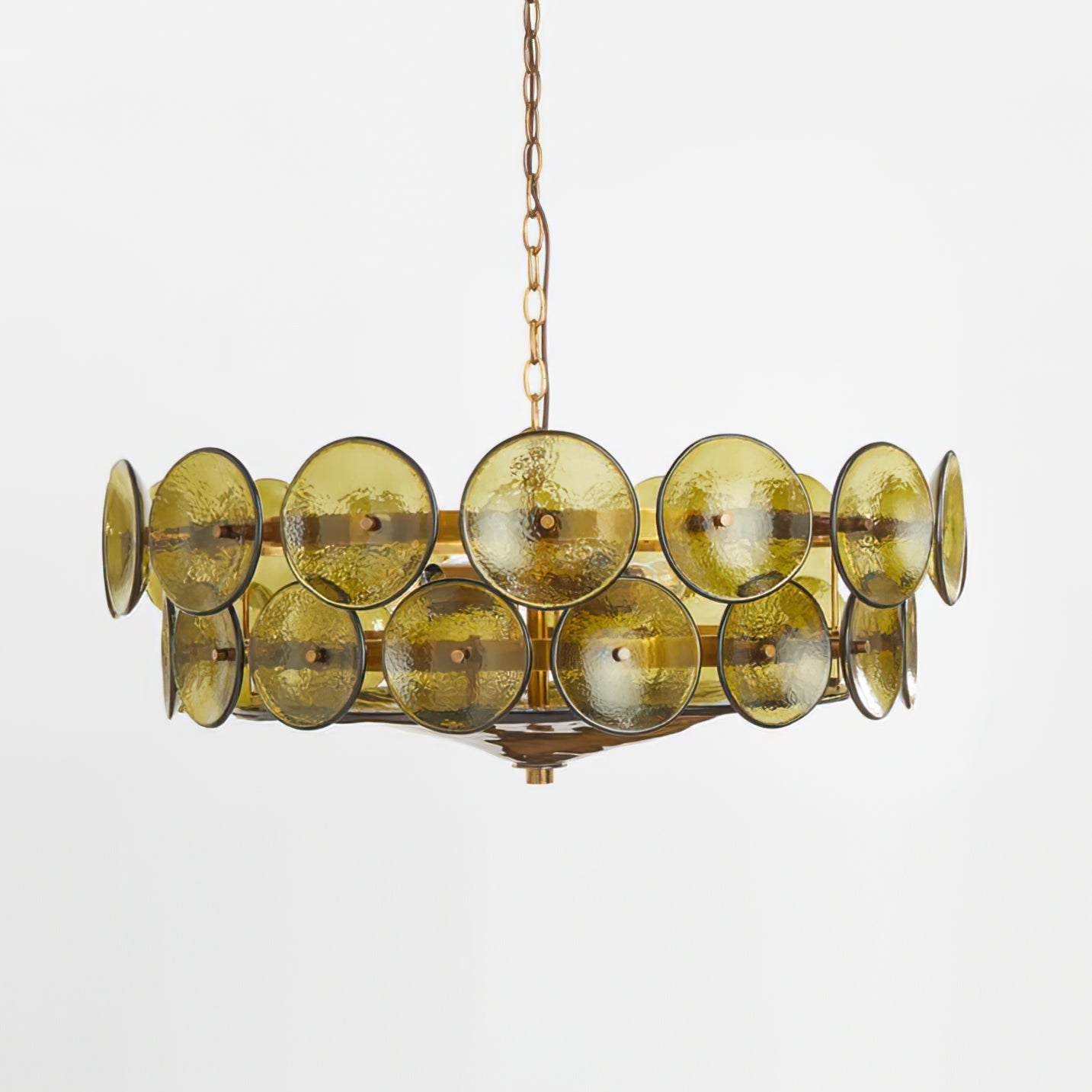 Aurora Chandelier Murano Glass Disc Vintage-Neutral Decor