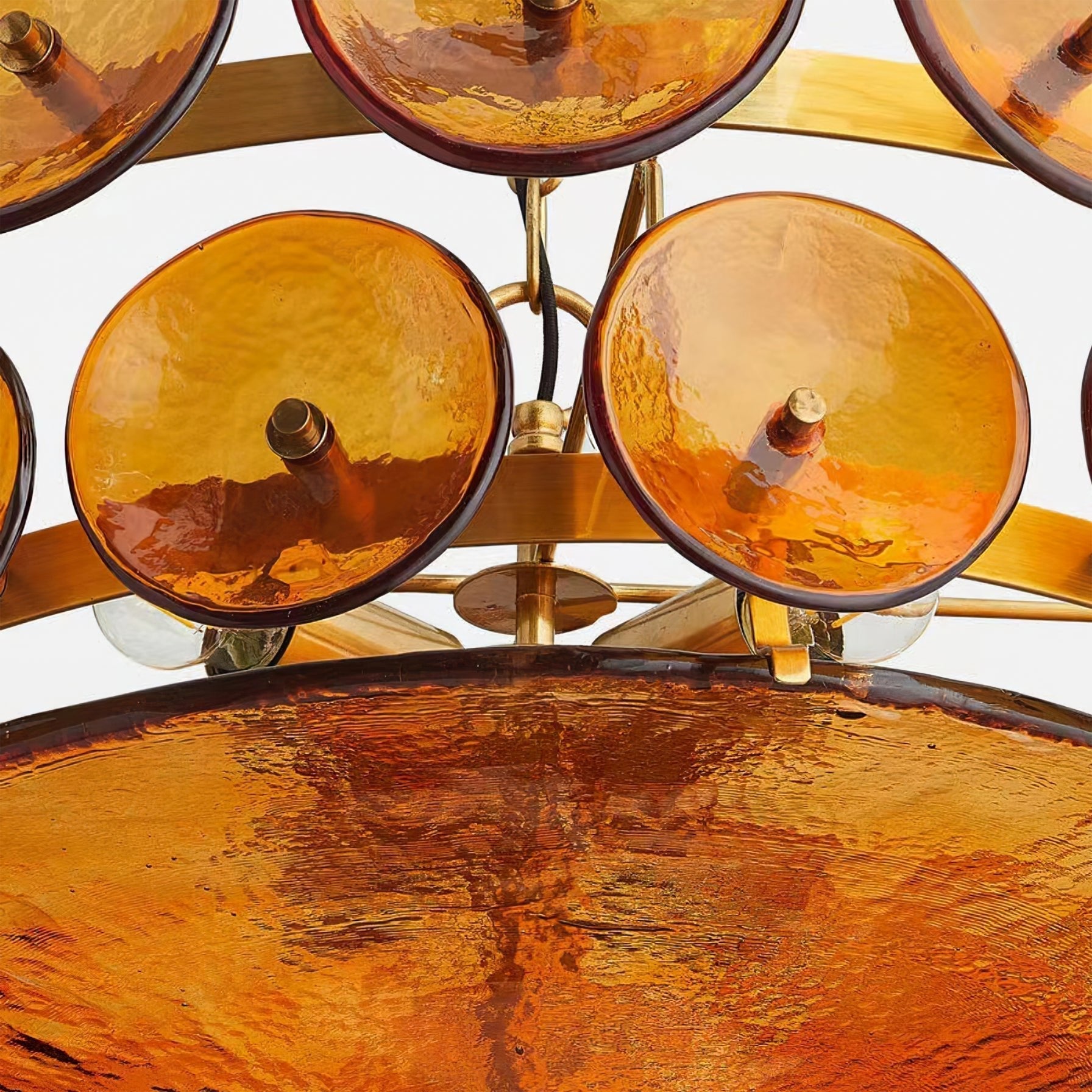 Aurora Chandelier Murano Glass Disc Vintage-Neutral Decor