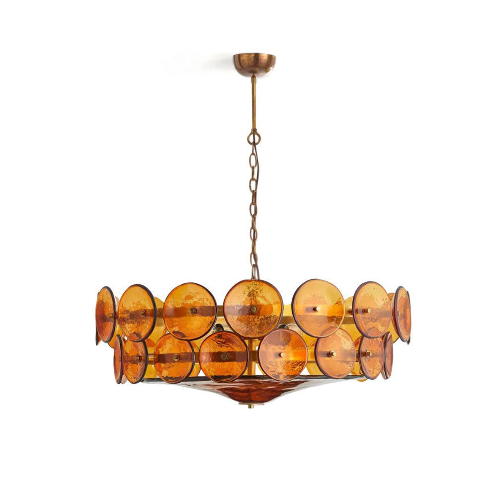 Aurora Chandelier Murano Glass Disc Vintage-Neutral Decor