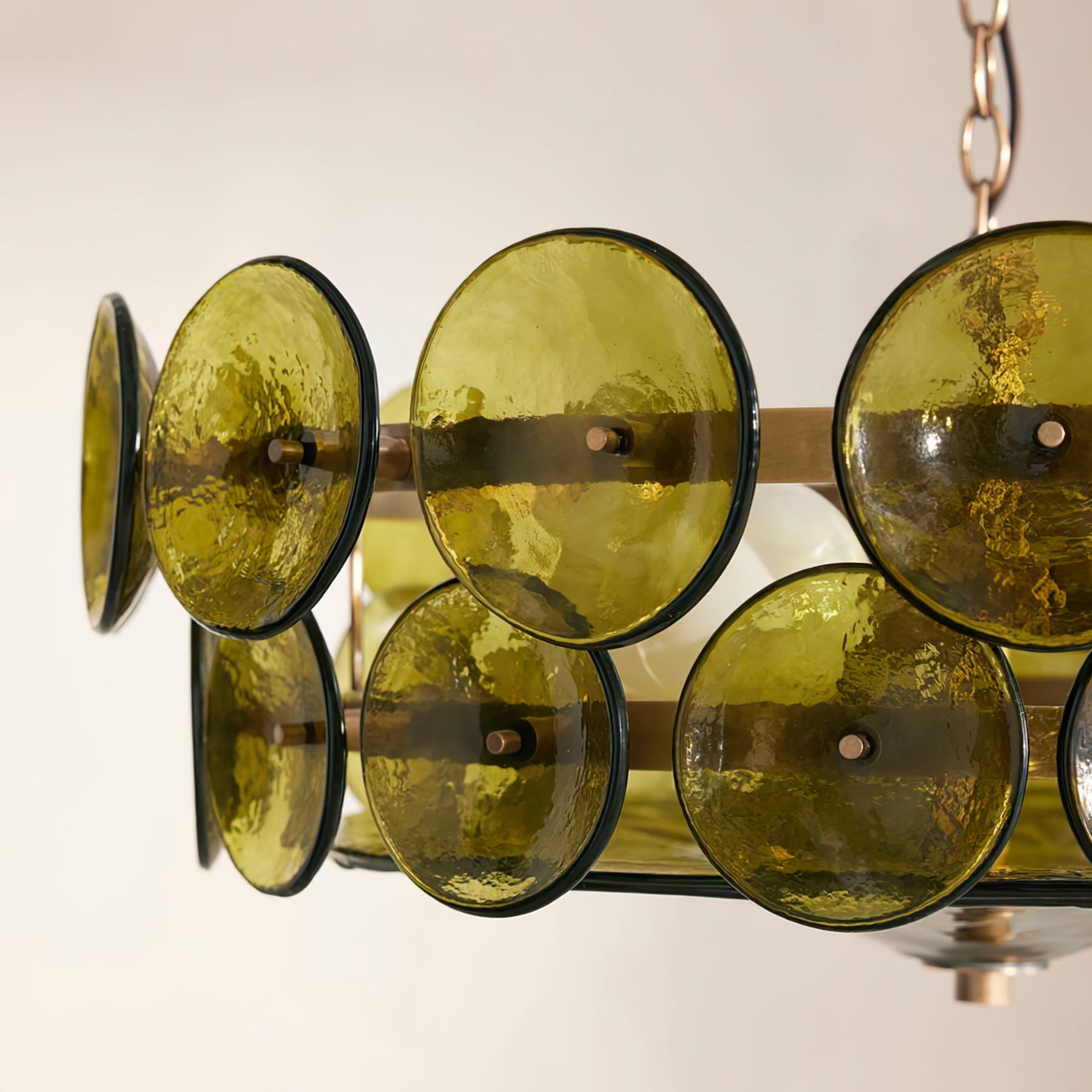 Aurora Chandelier Murano Glass Disc Vintage-Neutral Decor