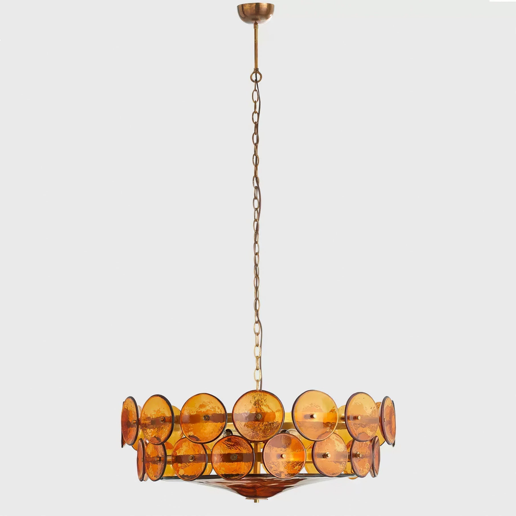 Aurora Chandelier Murano Glass Disc Vintage-Neutral Decor