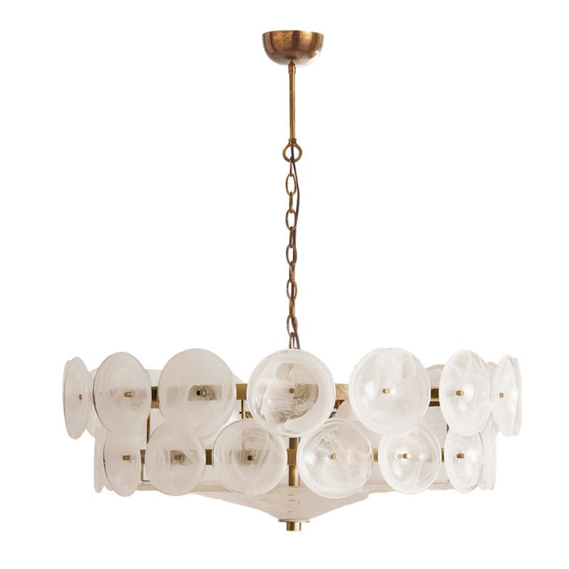 Aurora Chandelier Murano Glass Disc Vintage-Neutral Decor