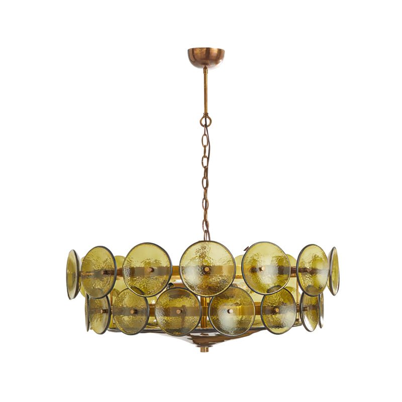 Aurora Chandelier Murano Glass Disc Vintage-Neutral Decor