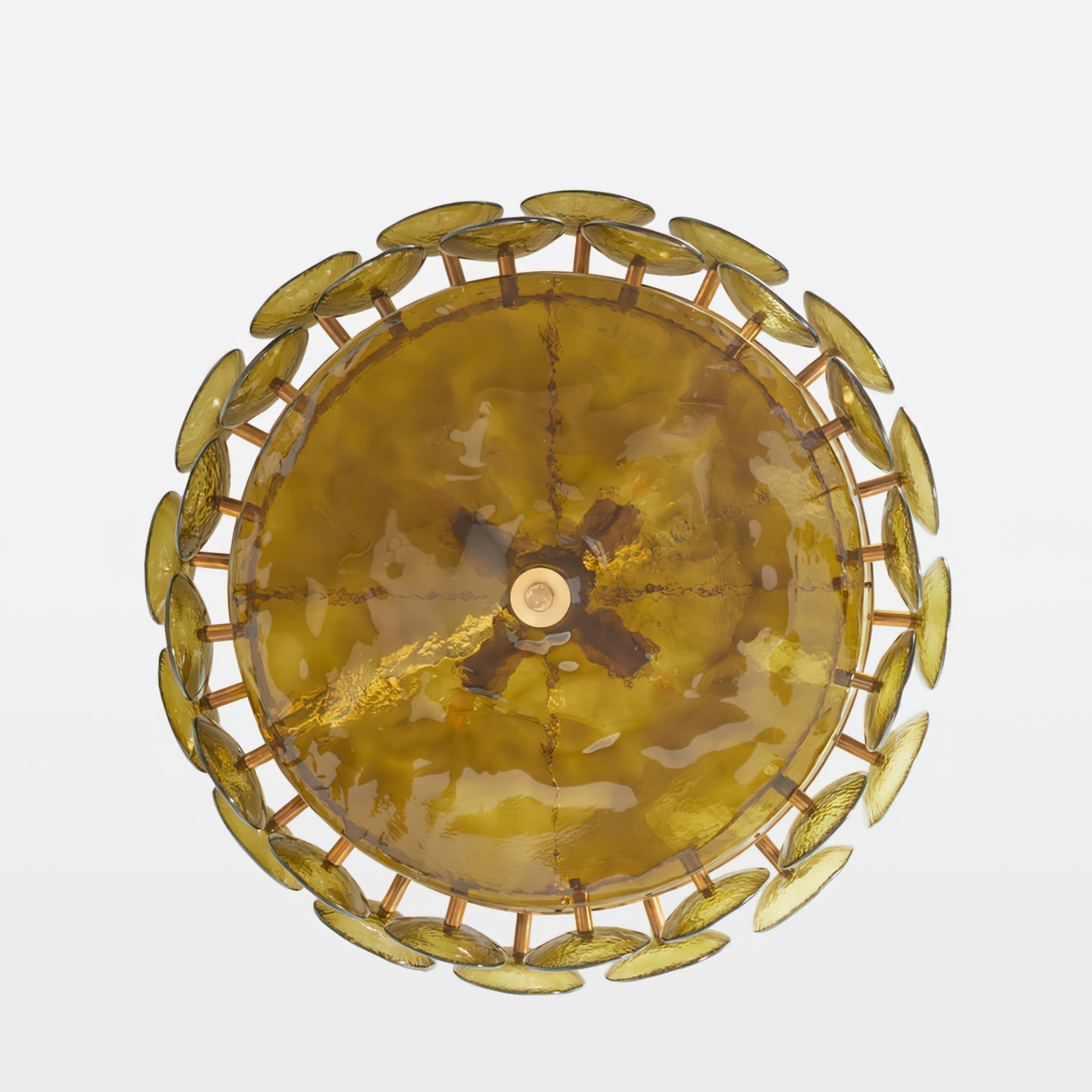 Aurora Chandelier Murano Glass Disc Vintage-Neutral Decor