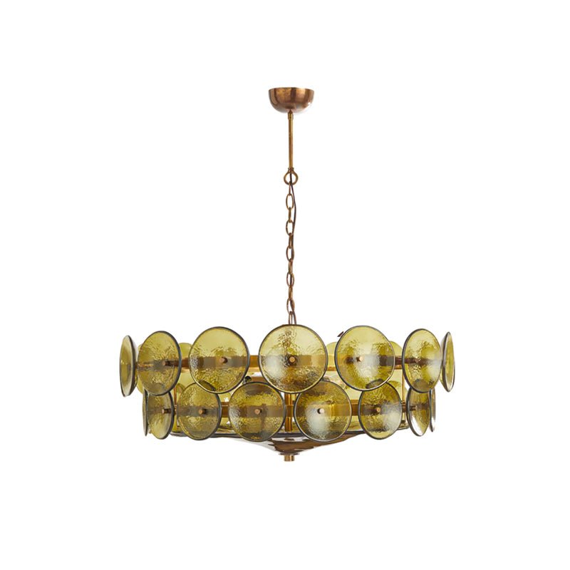 Aurora Chandelier Murano Glass Disc Vintage-Neutral Decor