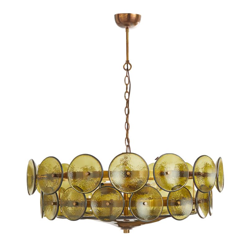 Aurora Chandelier Murano Glass Disc Vintage-Neutral Decor