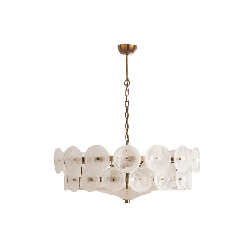 Aurora Chandelier Murano Glass Disc Vintage-Neutral Decor