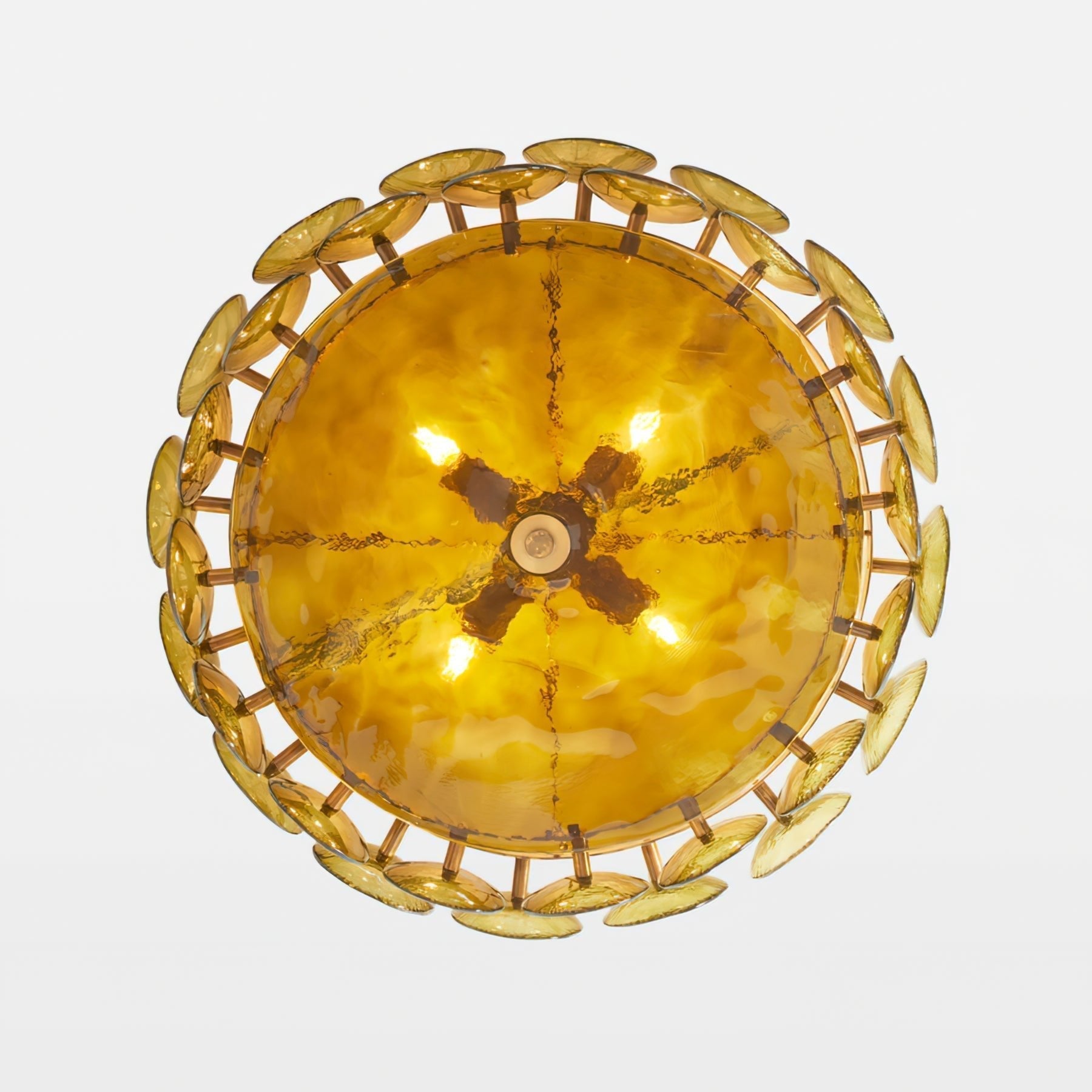 Aurora Chandelier Murano Glass Disc Vintage-Neutral Decor