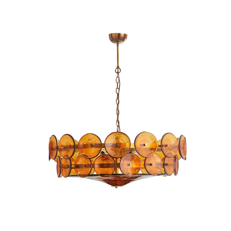 Aurora Chandelier Murano Glass Disc Vintage-Neutral Decor