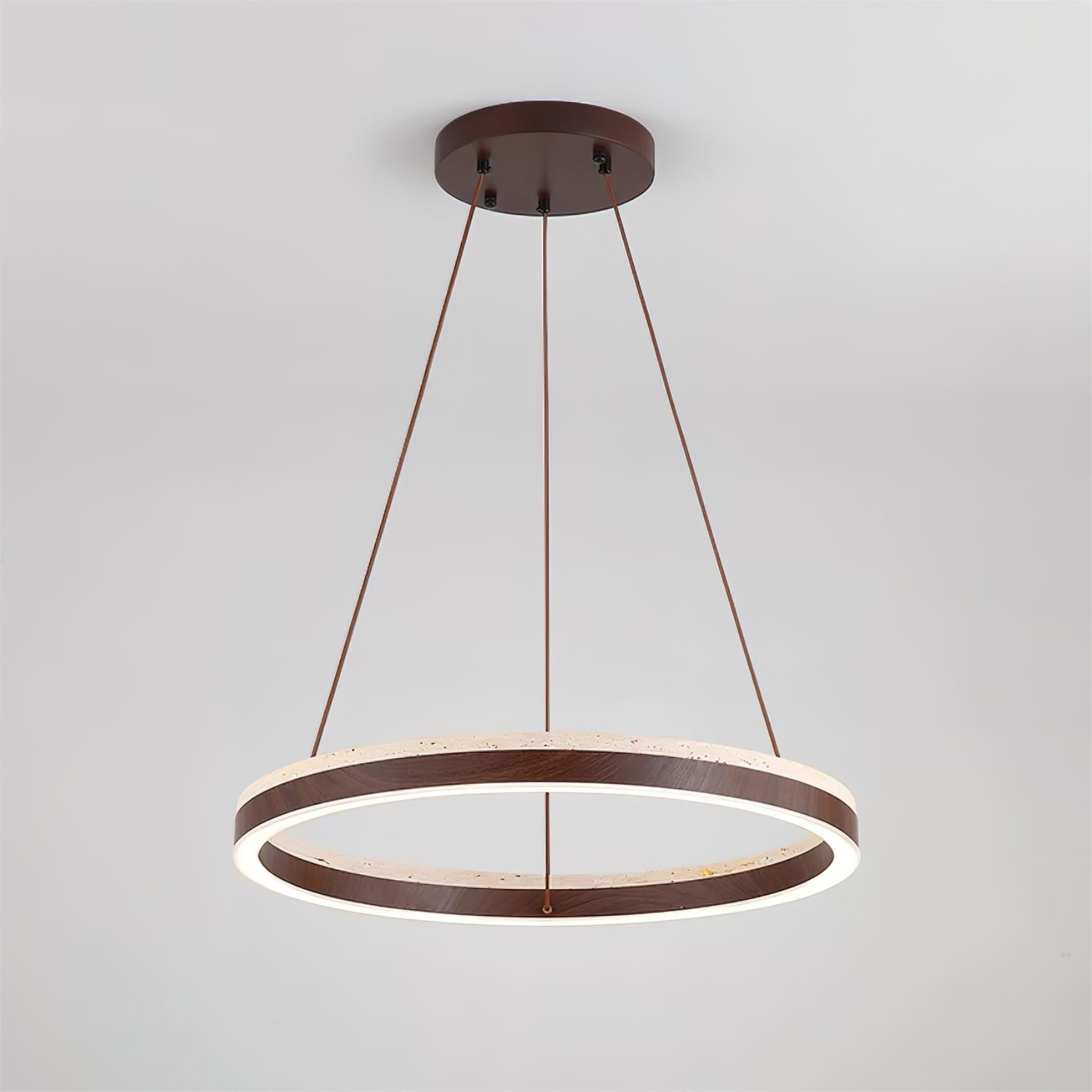 Ritta  Chandelier  Travertine Geometry Ring