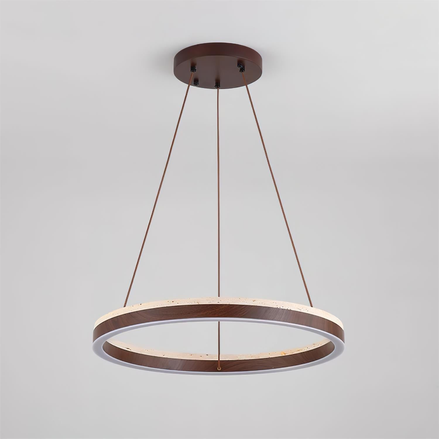 Ritta  Chandelier  Travertine Geometry Ring