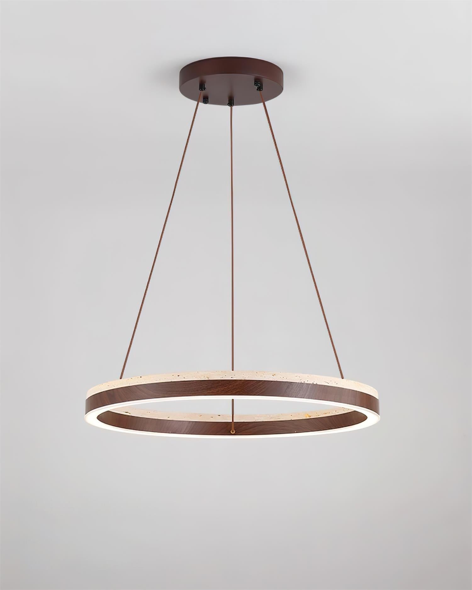 Ritta  Chandelier  Travertine Geometry Ring