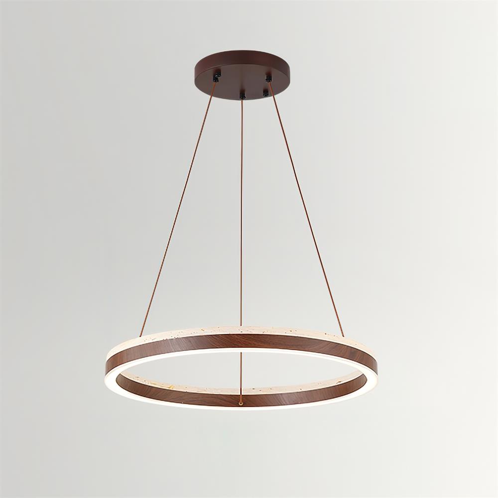 Loren Chandelier Travertine Geometry Ring-Neutral Decor