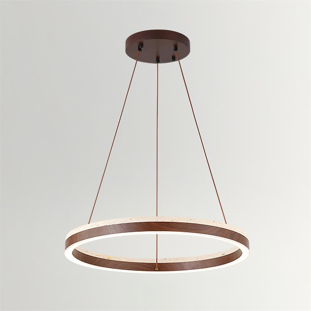 Ritta  Chandelier  Travertine Geometry Ring