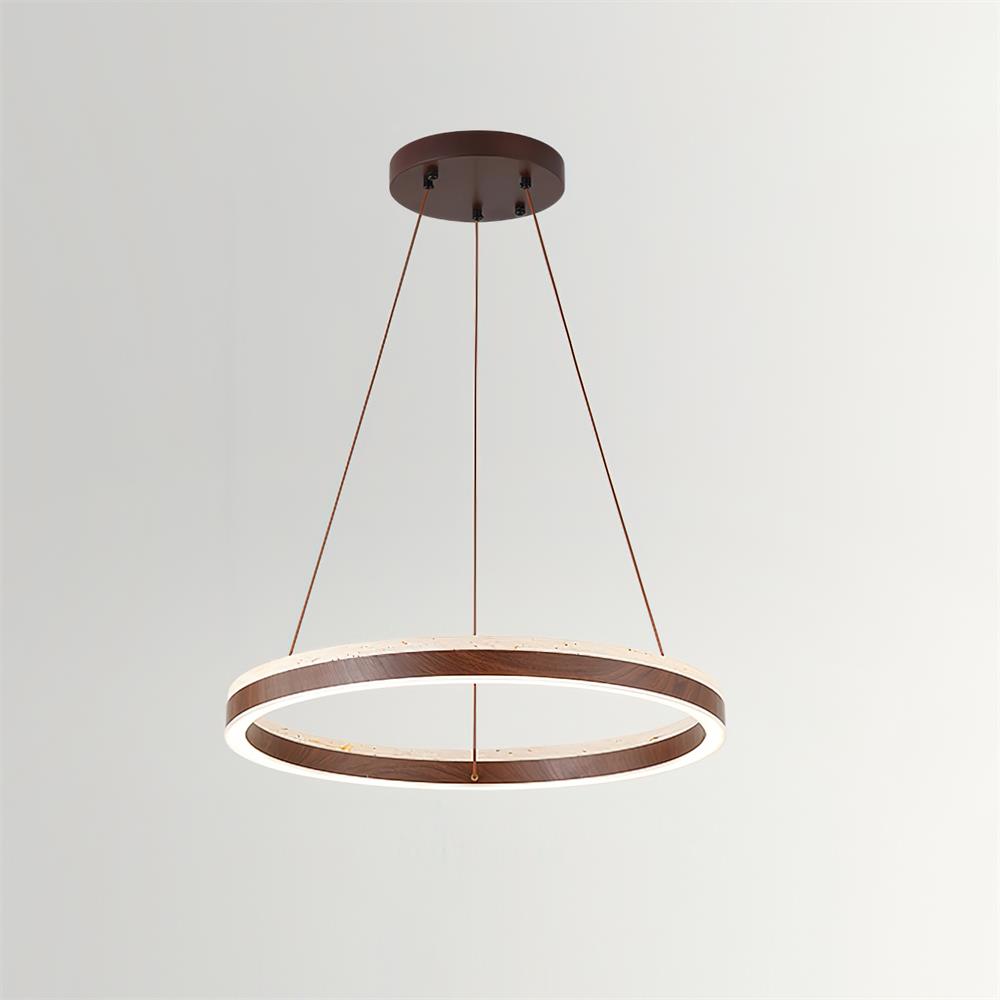 Loren Chandelier Travertine Geometry Ring-Neutral Decor