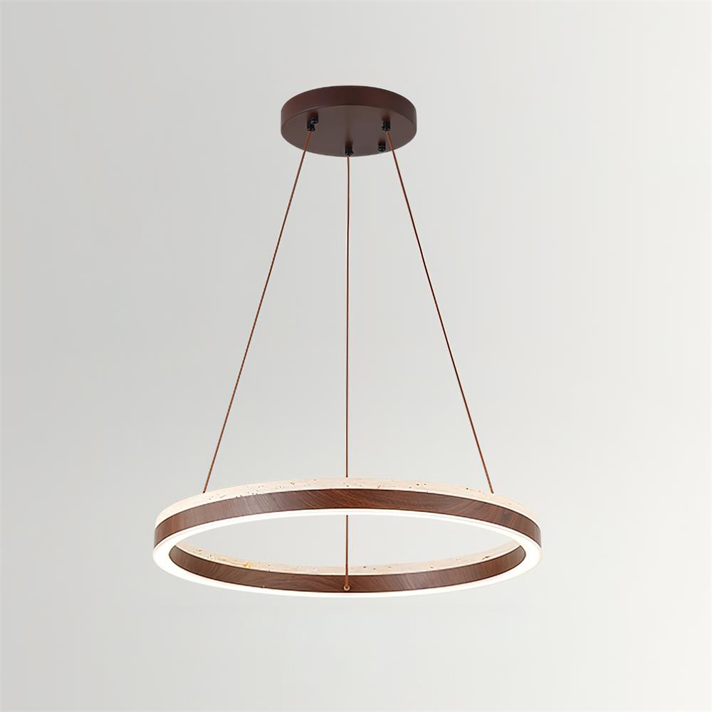 Loren Chandelier Travertine Geometry Ring-Neutral Decor