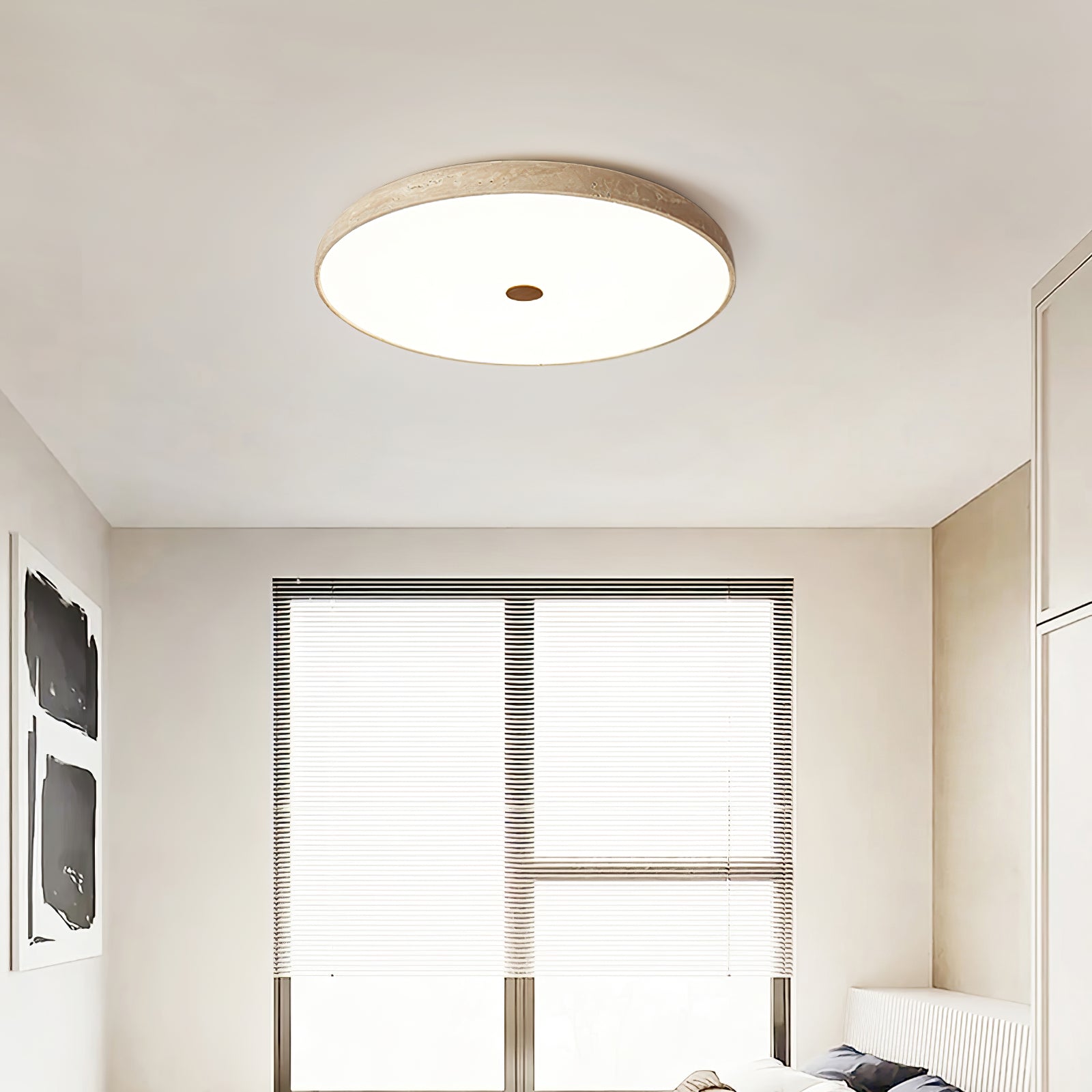 Orzoror Minimalist Travertine Ceiling Light-Neutral Decor