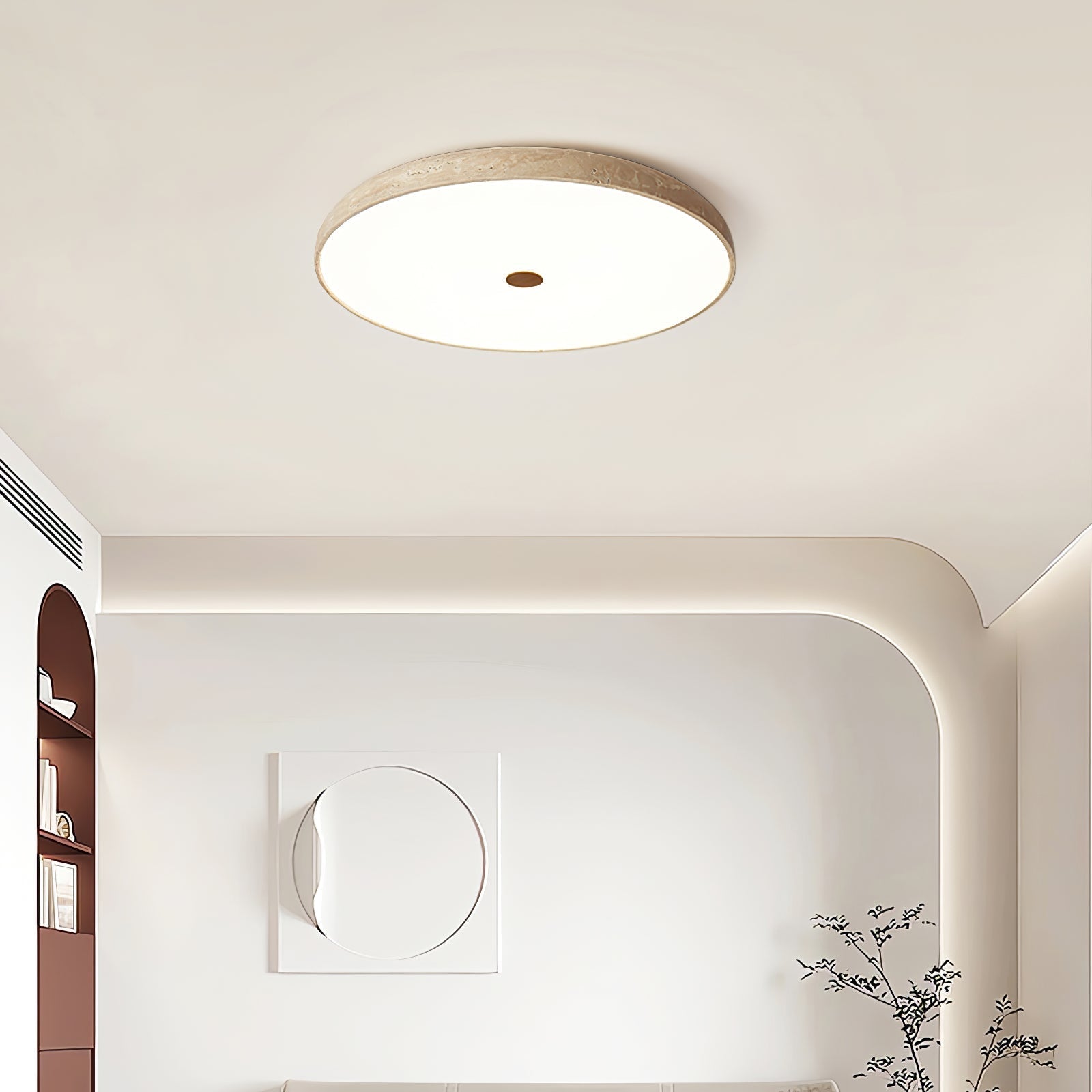 Orzoror Minimalist Travertine Ceiling Light-Neutral Decor