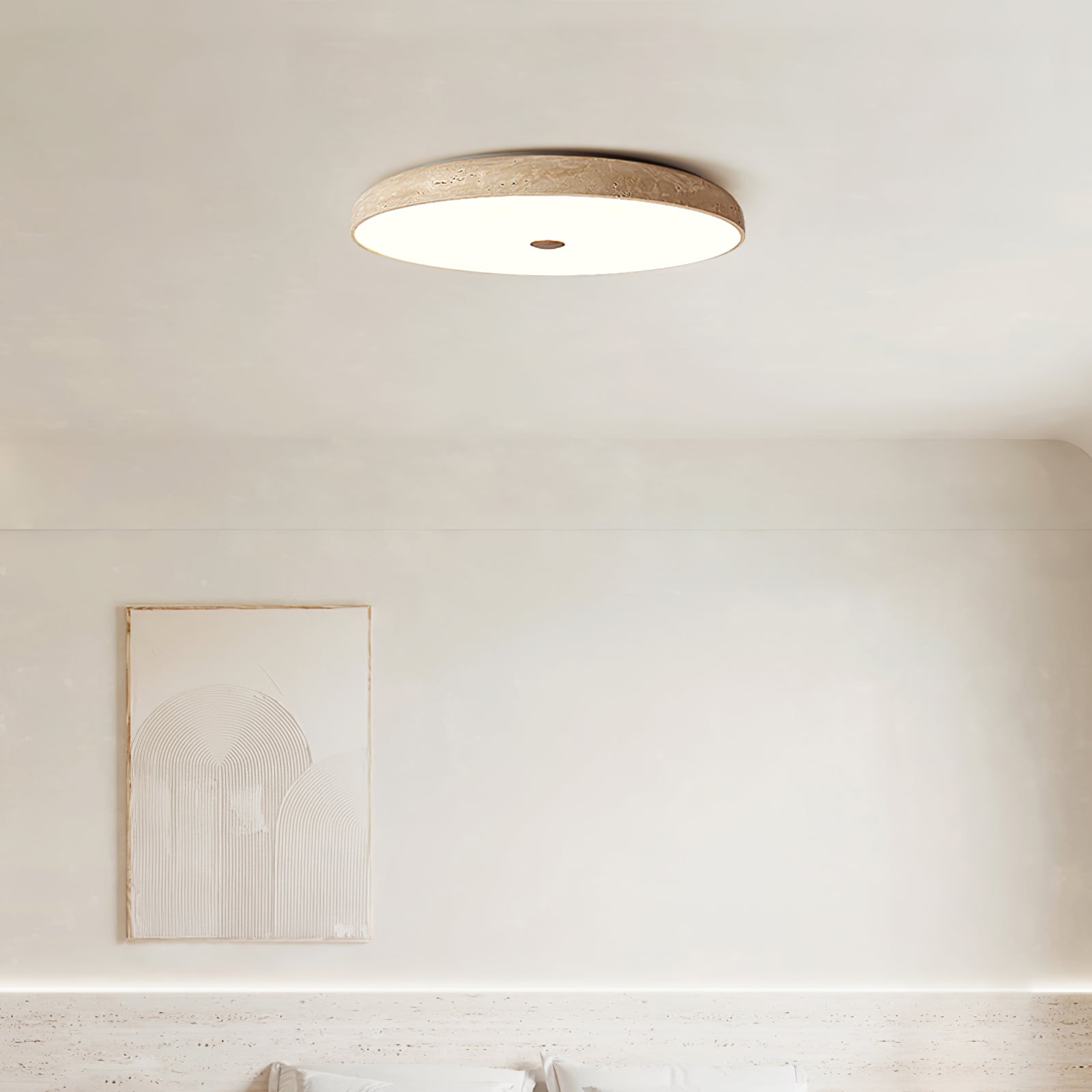 Orzoror Minimalist Travertine Ceiling Light-Neutral Decor