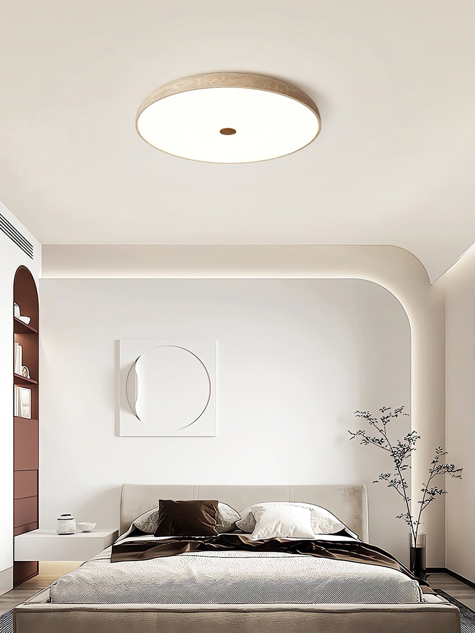 Orzoror Minimalist Travertine Ceiling Light-Neutral Decor