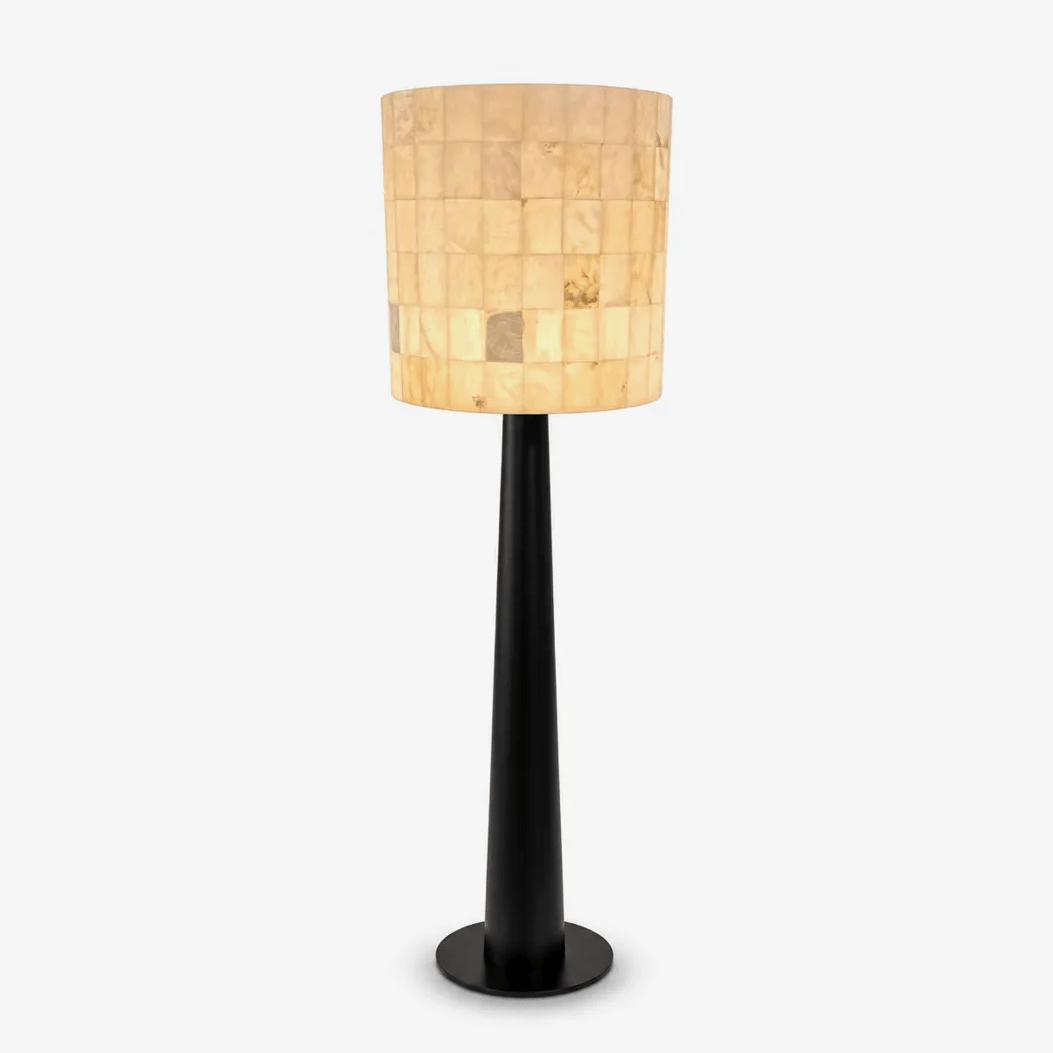 Solavera Alabaster Mosaic Floor Lamp-Neutral Decor