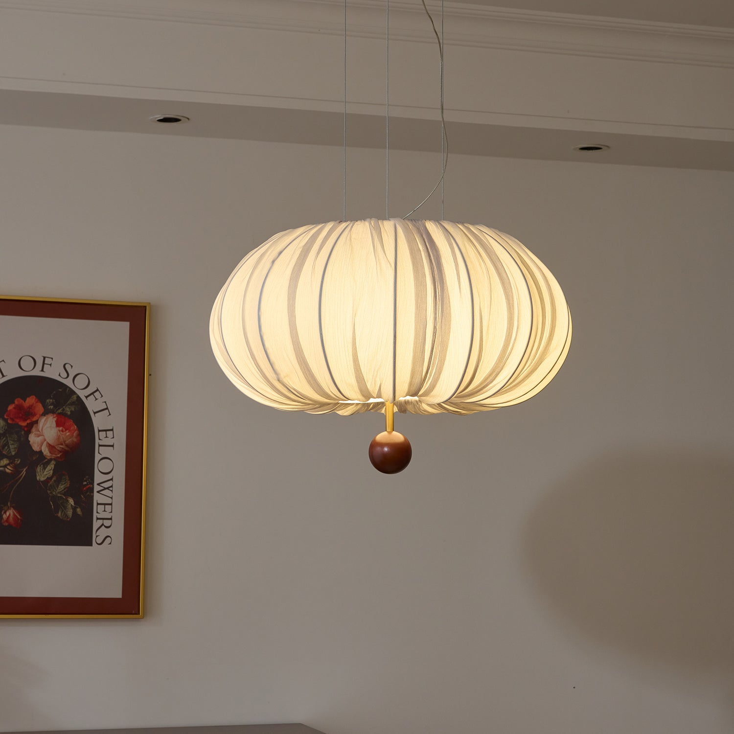 Vasilen Premium Nordic Art Balloon Wood Fabric Ceiling Light-Neutral Decor