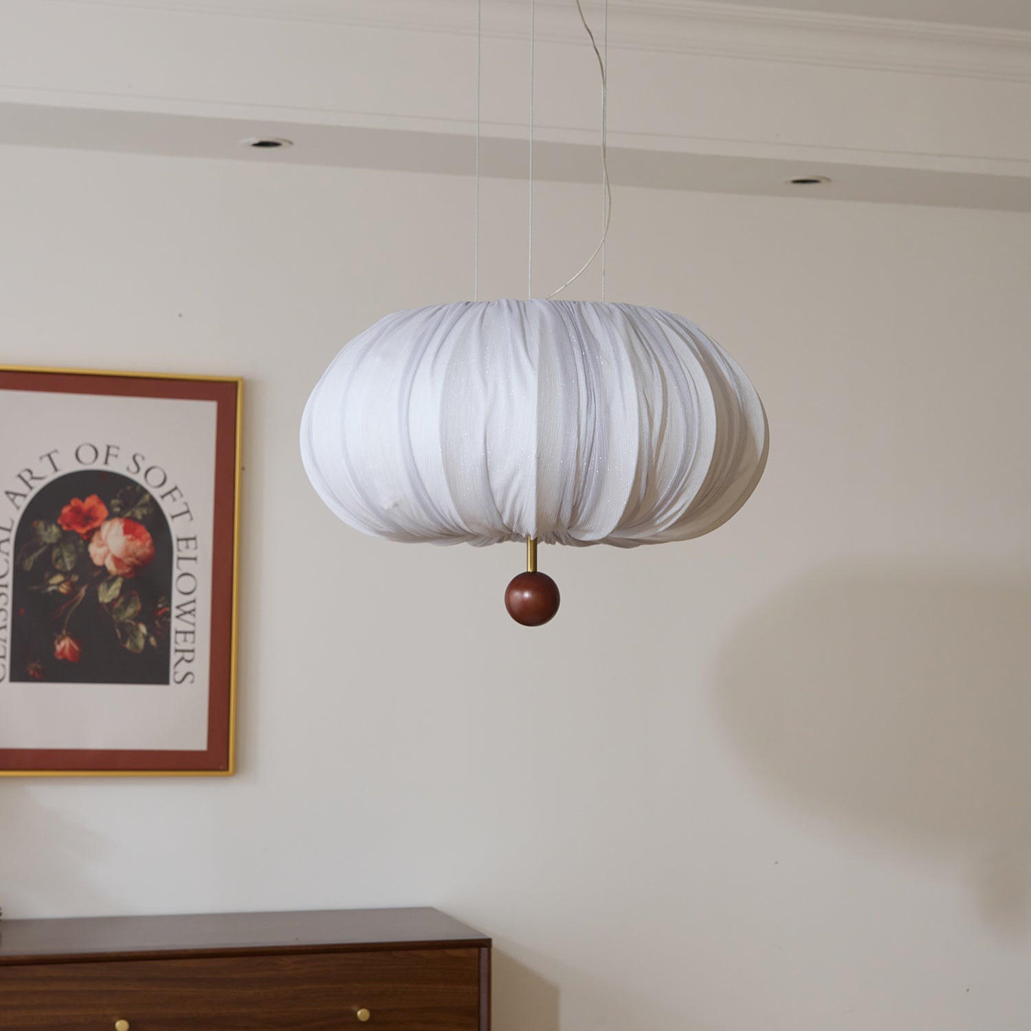 Vasilen Premium Nordic Art Balloon Wood Fabric Ceiling Light-Neutral Decor