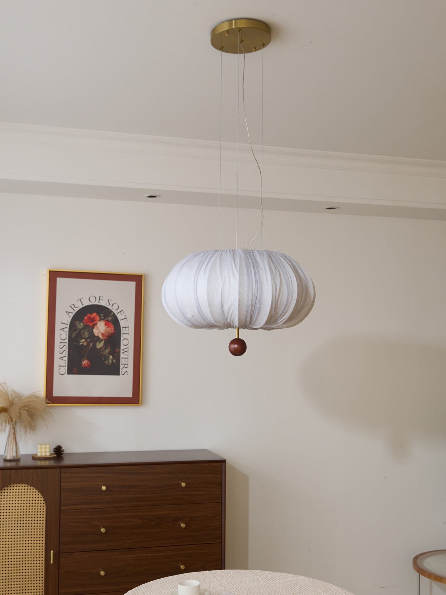 Vasilen Premium Nordic Art Balloon Wood Fabric Ceiling Light-Neutral Decor