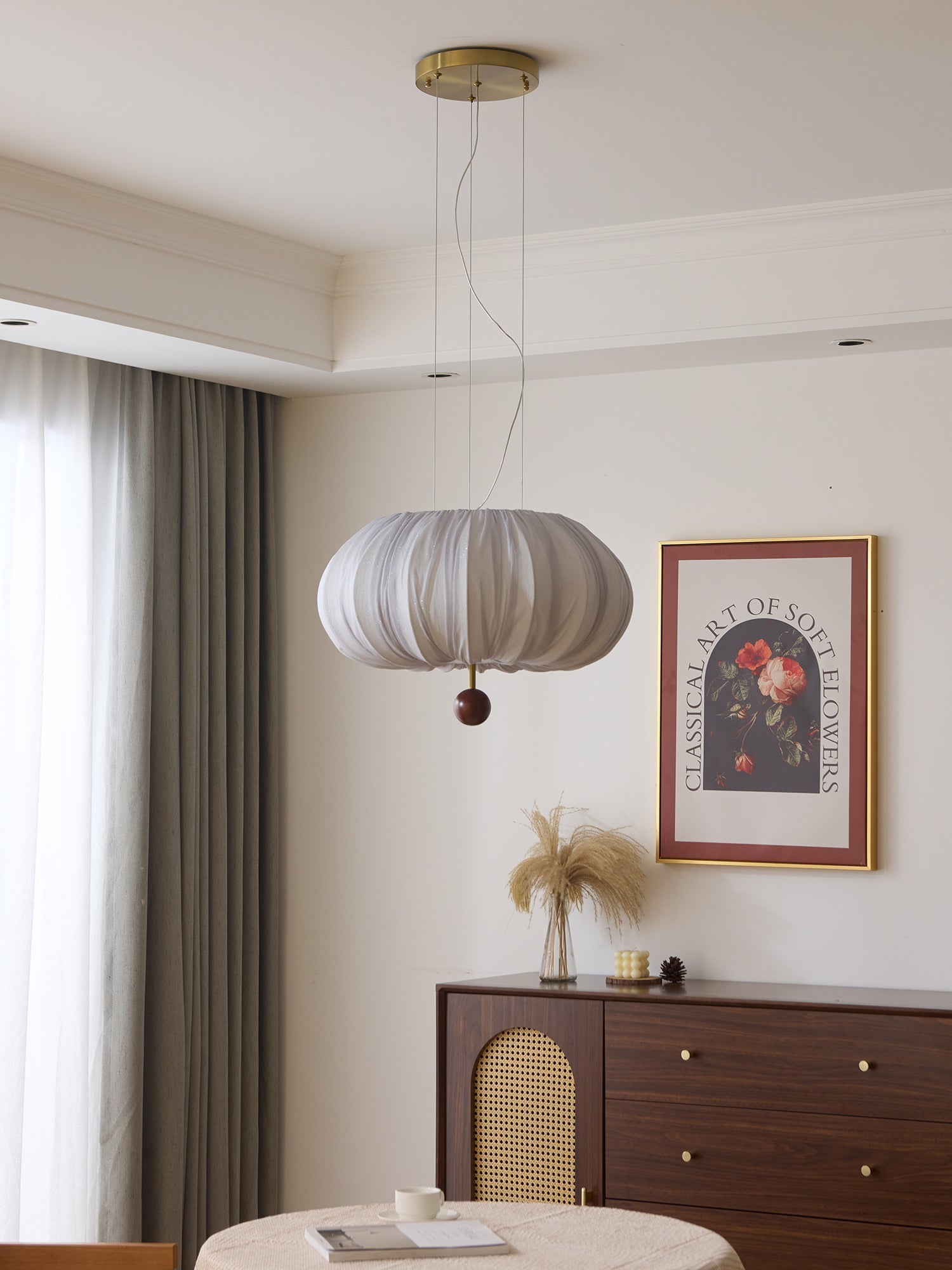 Vasilen Premium Nordic Art Balloon Wood Fabric Ceiling Light-Neutral Decor
