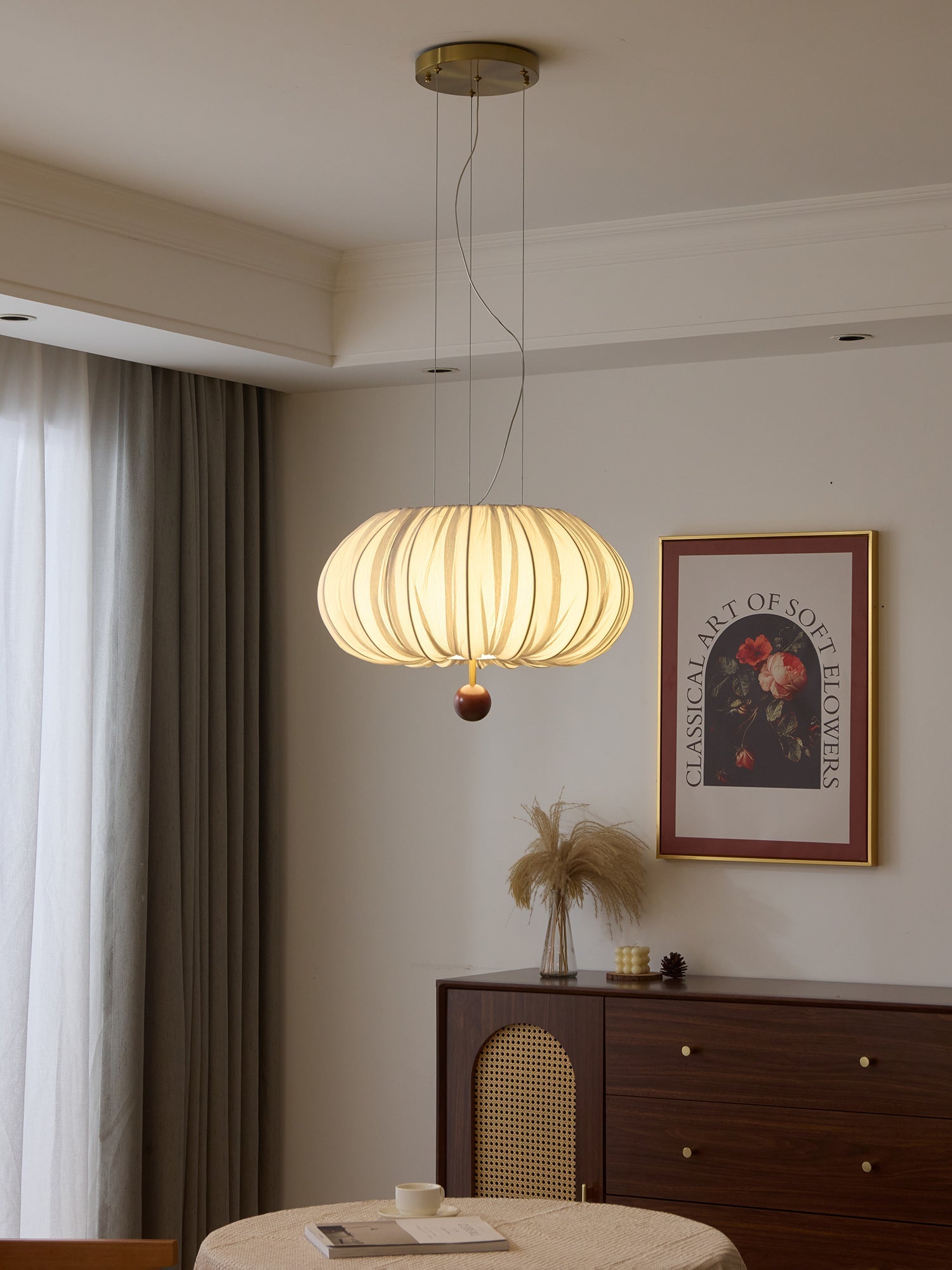 Vasilen Premium Nordic Art Balloon Wood Fabric Ceiling Light-Neutral Decor