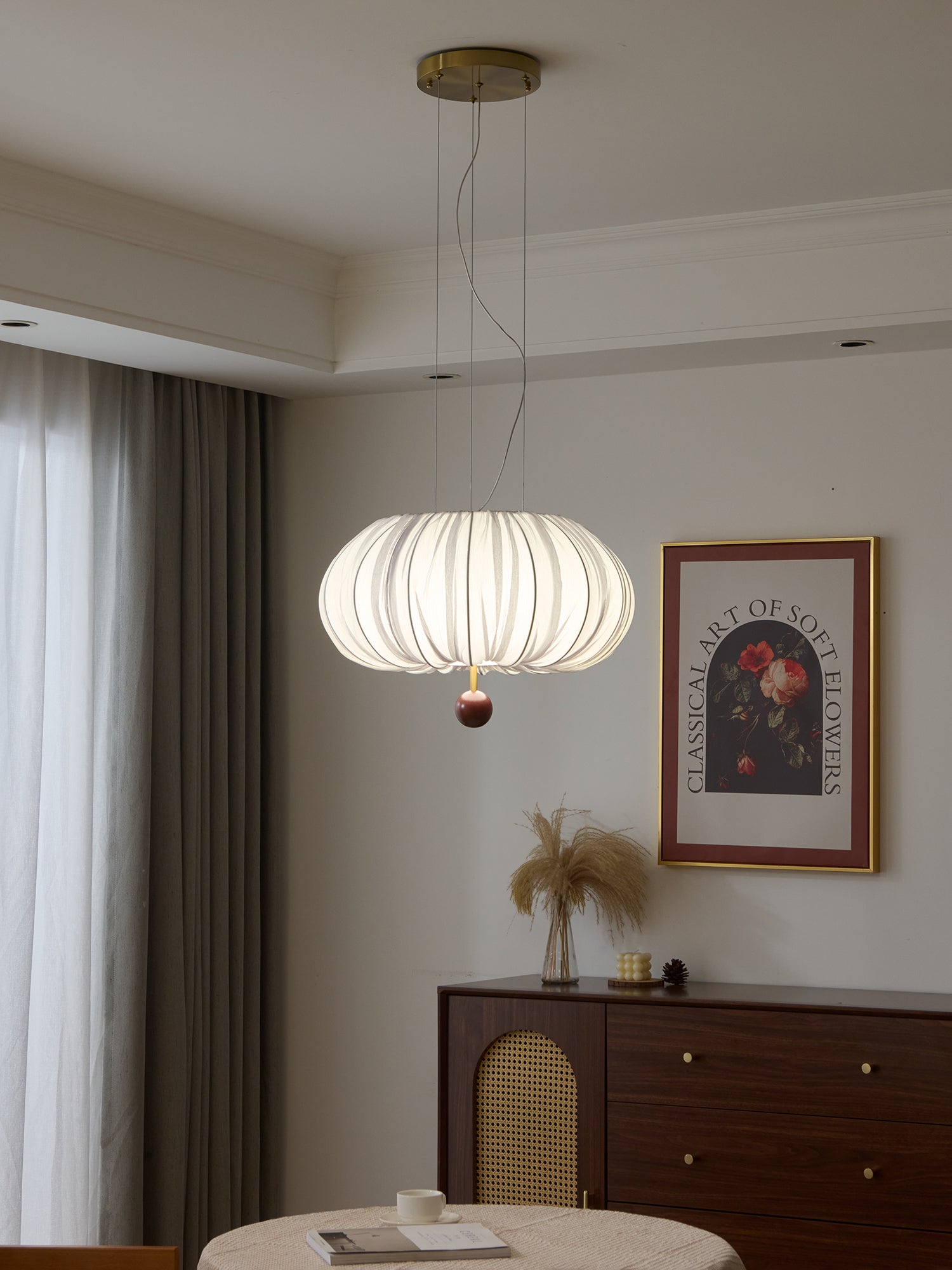 Vasilen Premium Nordic Art Balloon Wood Fabric Ceiling Light-Neutral Decor