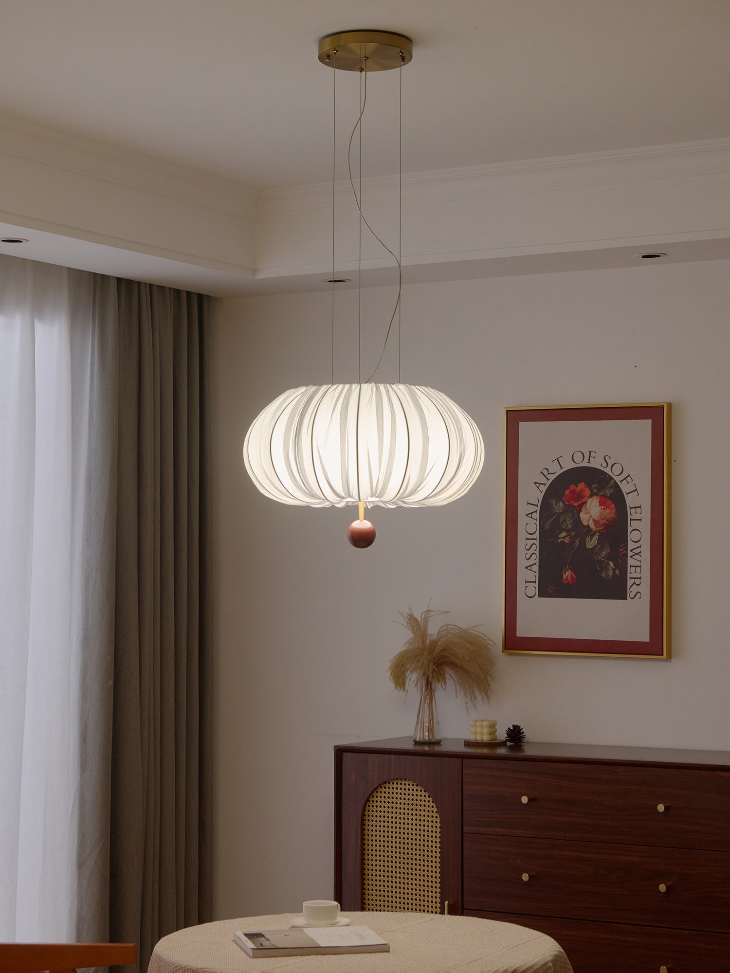 Vasilen Premium Nordic Art Balloon Wood Fabric Ceiling Light-Neutral Decor