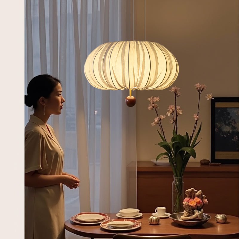 Vasilen Premium Nordic Art Balloon Wood Fabric Ceiling Light-Neutral Decor