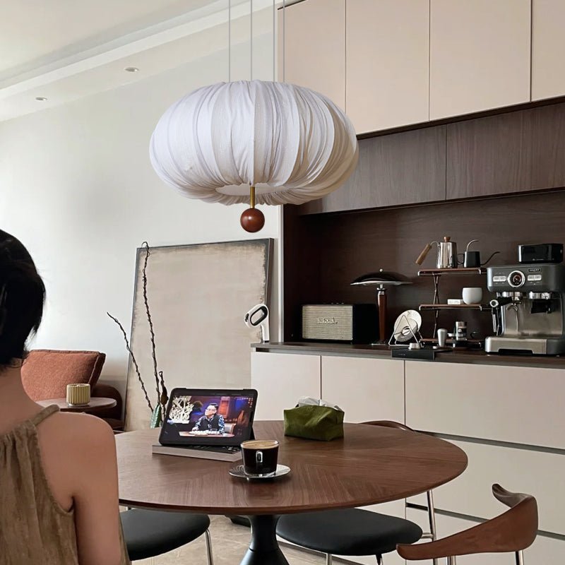 Vasilen Premium Nordic Art Balloon Wood Fabric Ceiling Light-Neutral Decor
