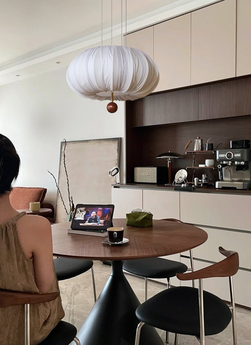 Vasilen Premium Nordic Art Balloon Wood Fabric Ceiling Light-Neutral Decor