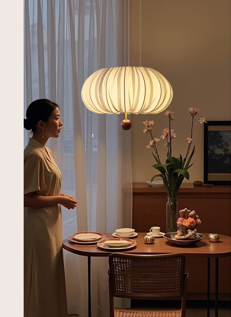 Vasilen Premium Nordic Art Balloon Wood Fabric Ceiling Light-Neutral Decor