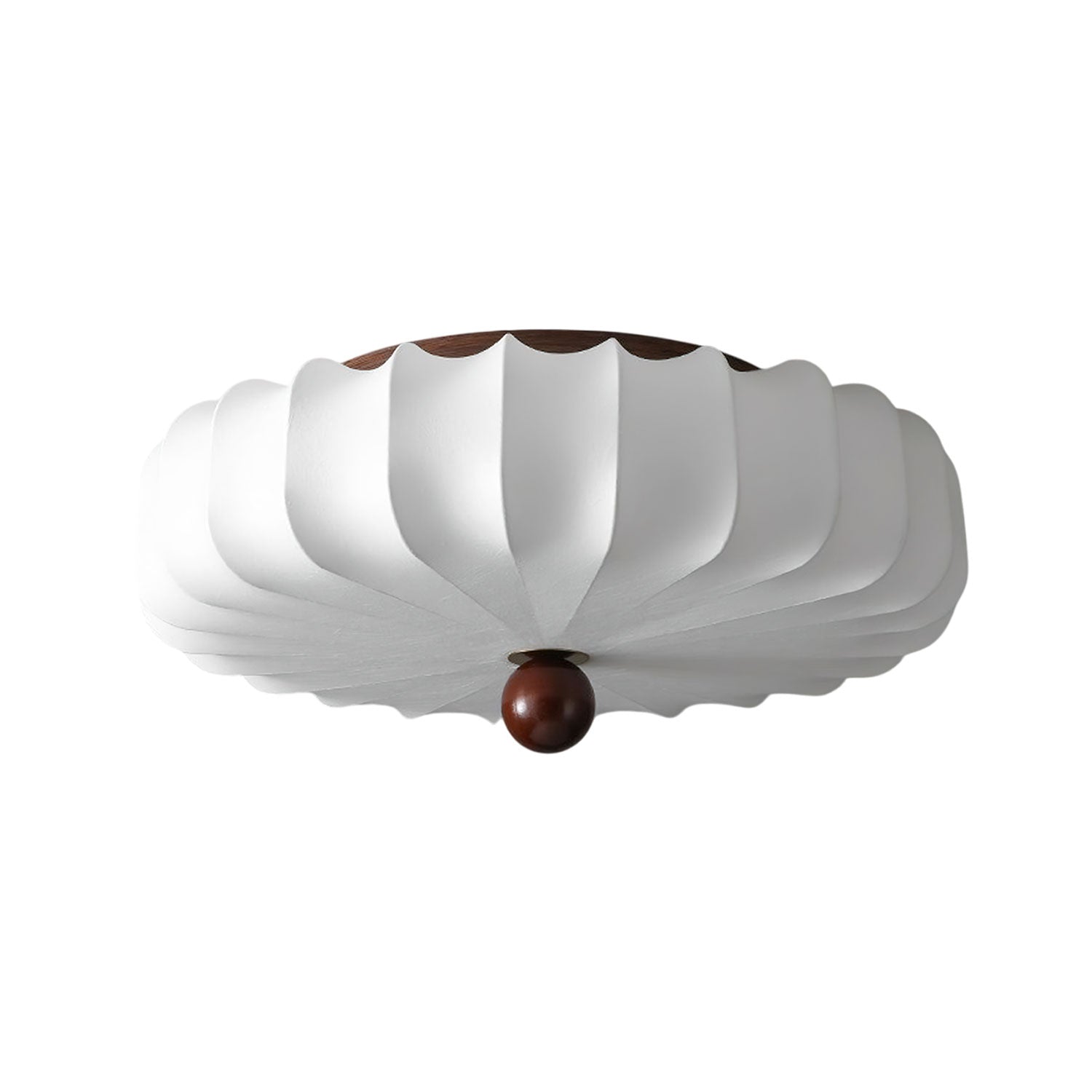 Zotala Petal Fabric Wood Flush Mount Ceiling Light-Neutral Decor
