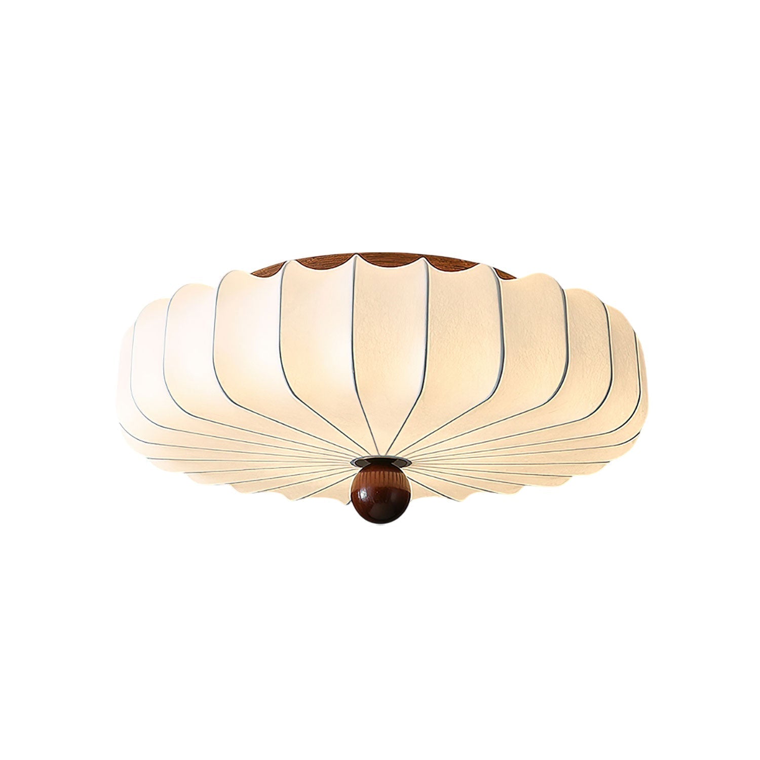 Zotala Petal Fabric Wood Flush Mount Ceiling Light-Neutral Decor