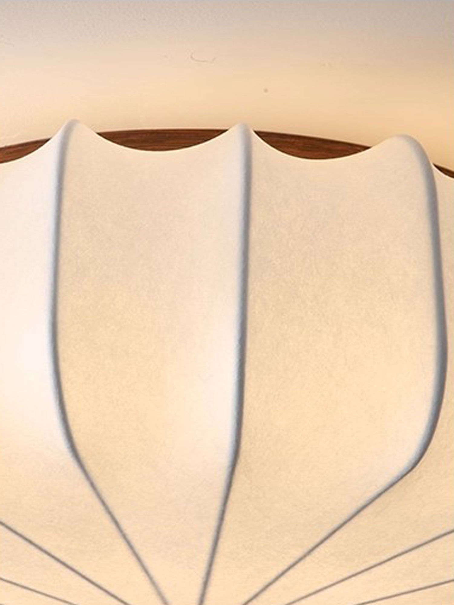 Zotala Petal Fabric Wood Flush Mount Ceiling Light-Neutral Decor