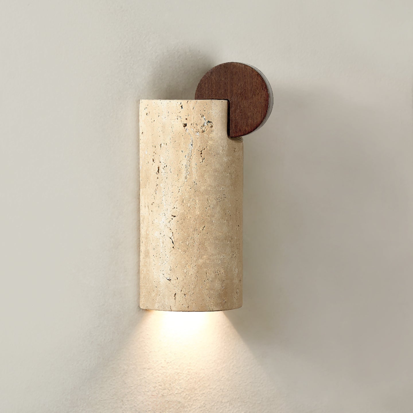 Velm Curve Yellow Travertine Wall Lamp-Neutral Decor