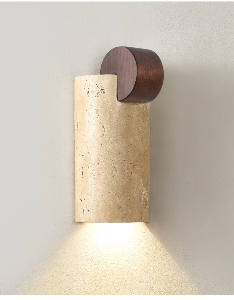 Velm Curve Yellow Travertine Wall Lamp-Neutral Decor