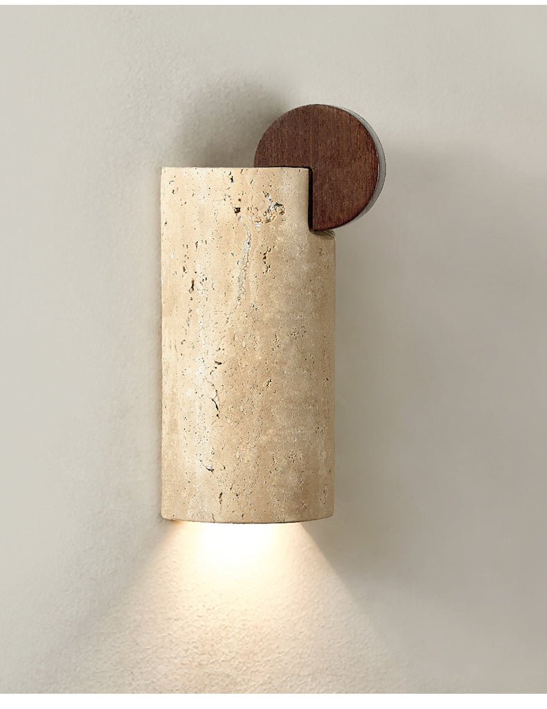 Velm Curve Yellow Travertine Wall Lamp-Neutral Decor