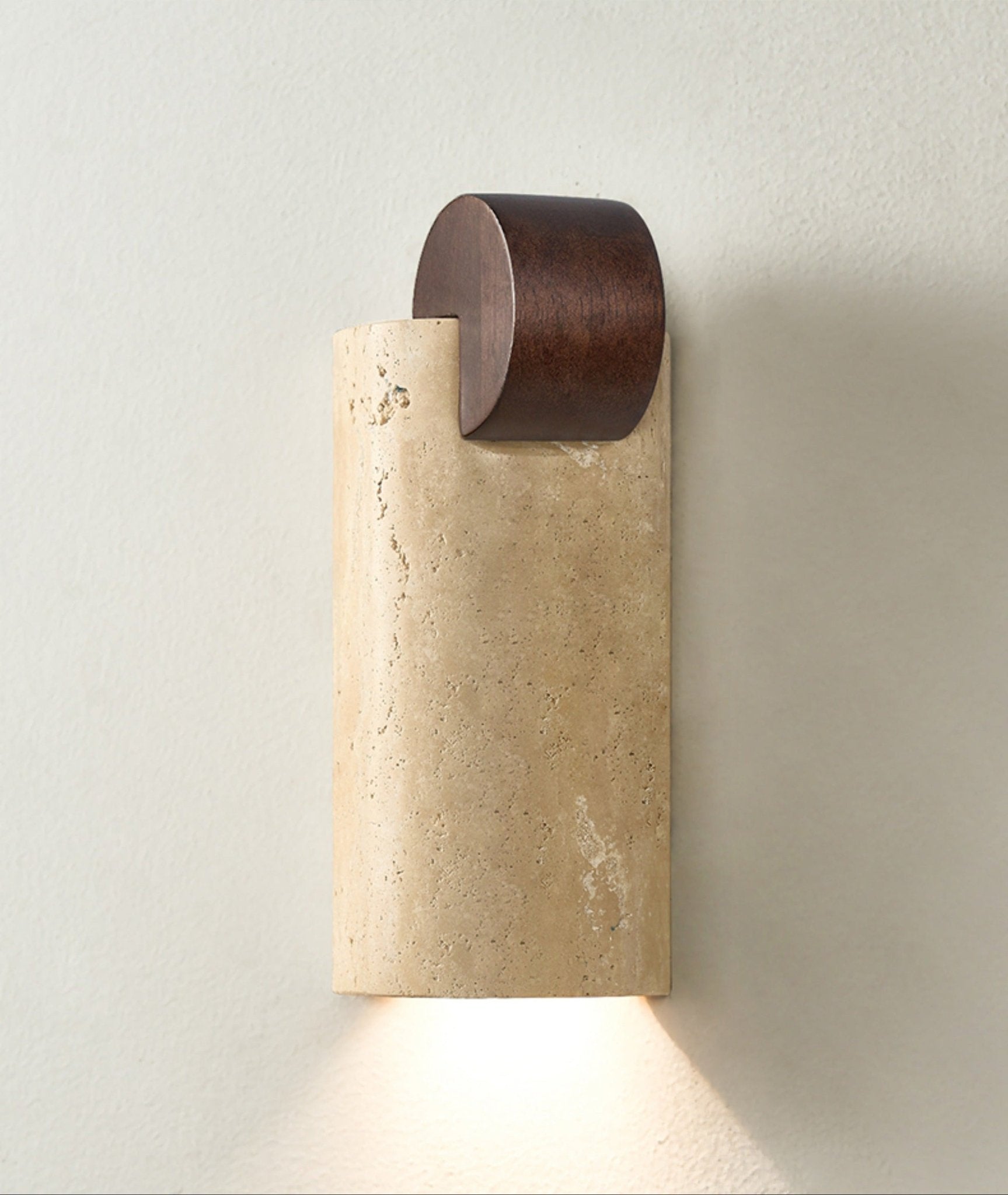 Velm Curve Yellow Travertine Wall Lamp-Neutral Decor
