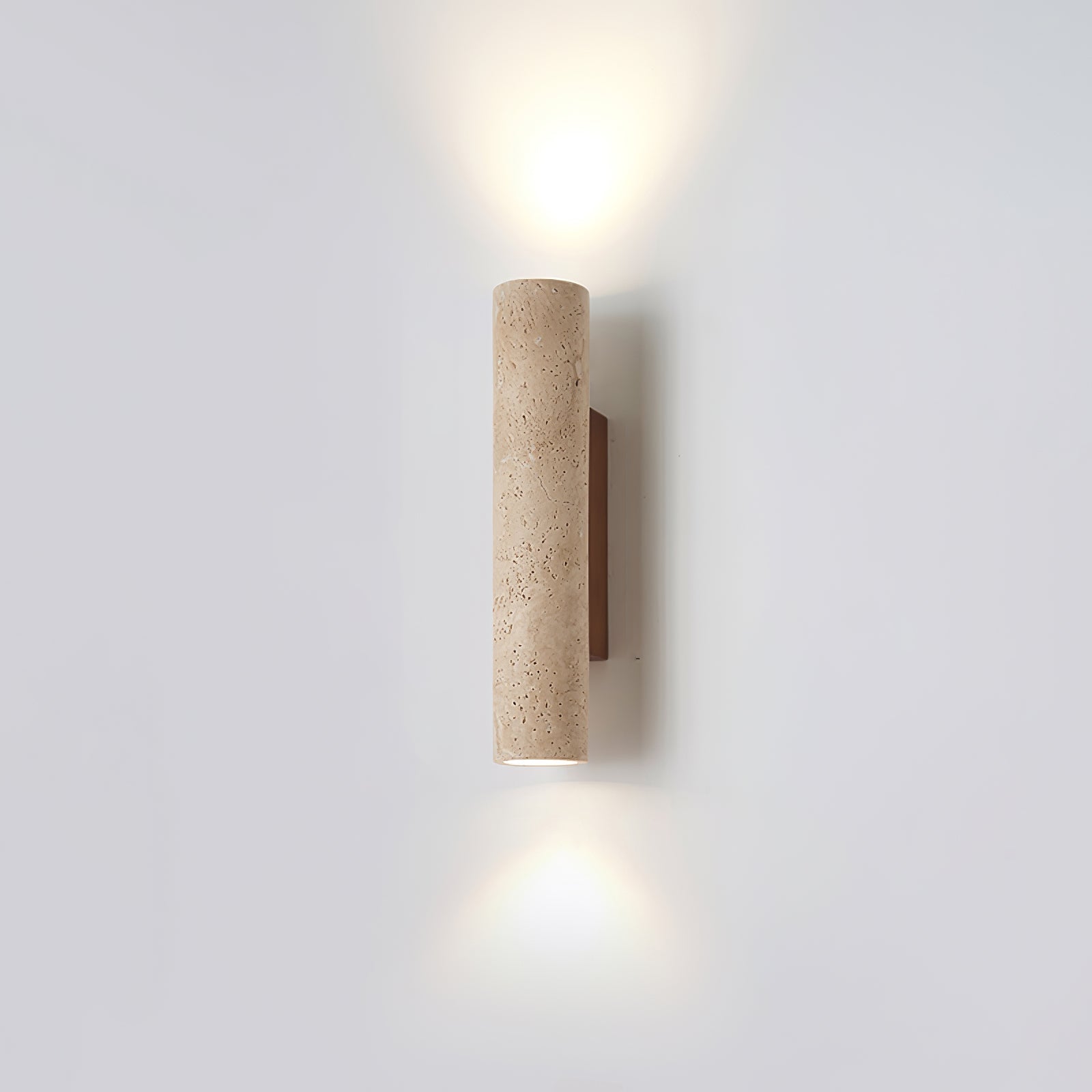 Reveno Slim Cylinder Travertine Wall Light-Neutral Decor