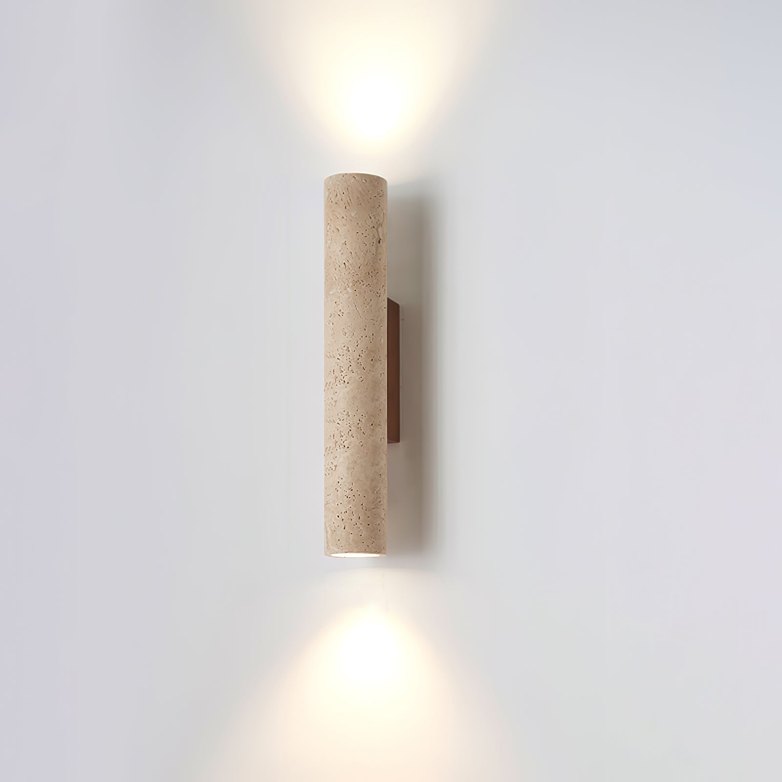 Reveno Slim Cylinder Travertine Wall Light-Neutral Decor