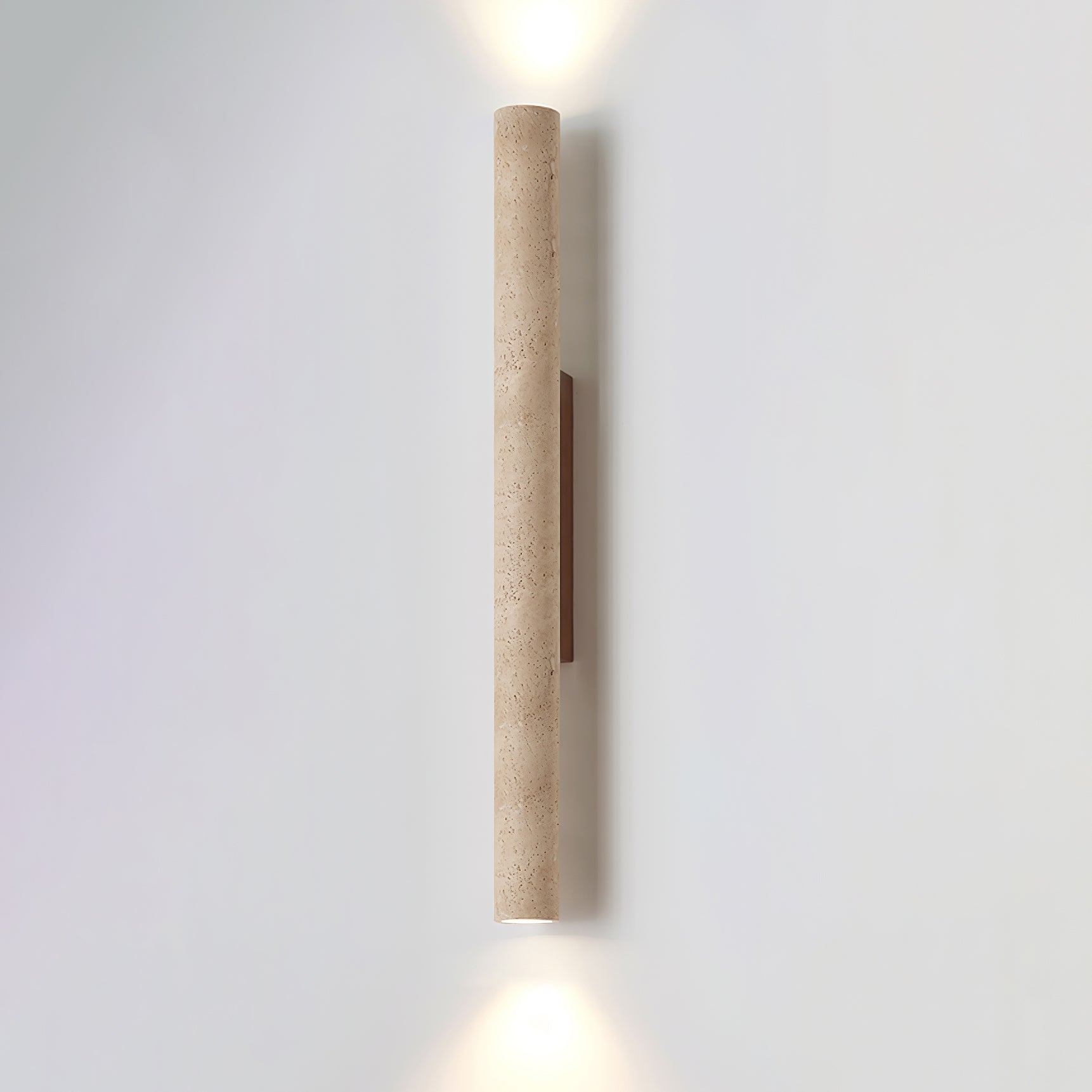 Reveno Slim Cylinder Travertine Wall Light-Neutral Decor