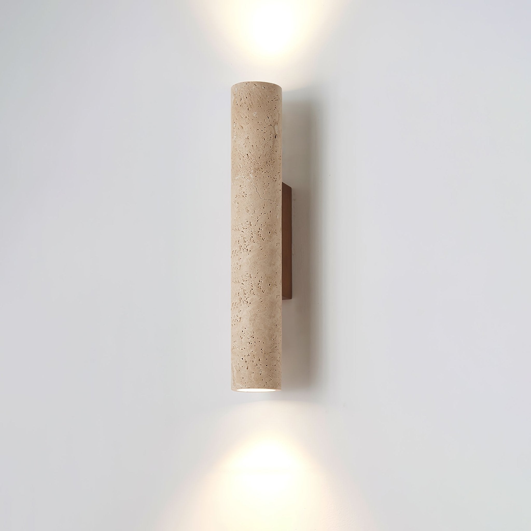 Reveno Slim Cylinder Travertine Wall Light-Neutral Decor