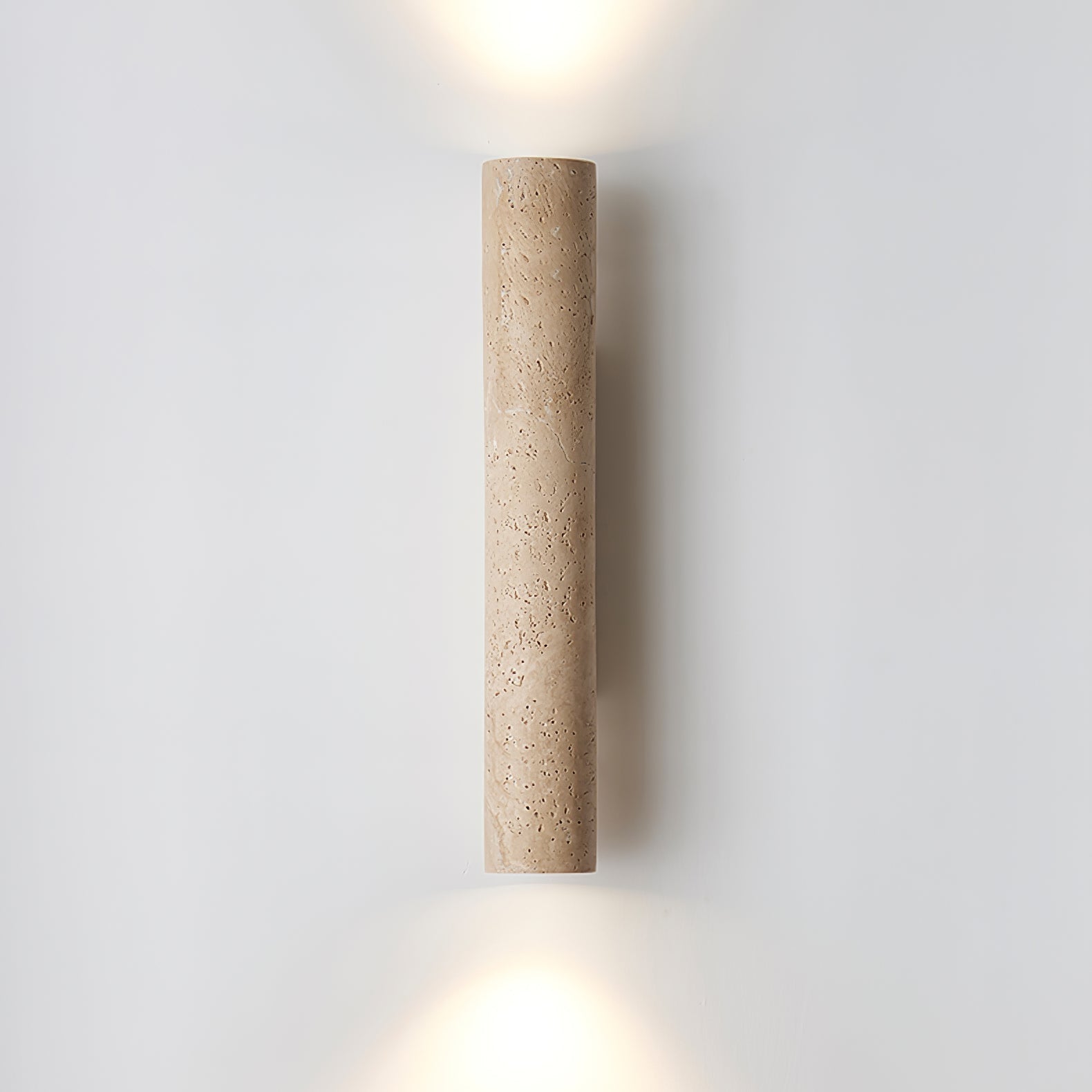 Reveno Slim Cylinder Travertine Wall Light-Neutral Decor