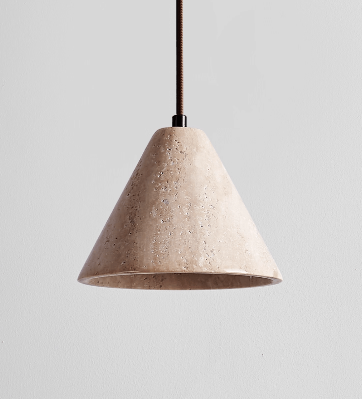 Evor Cone Travertine Pendant Lamp-Neutral Decor