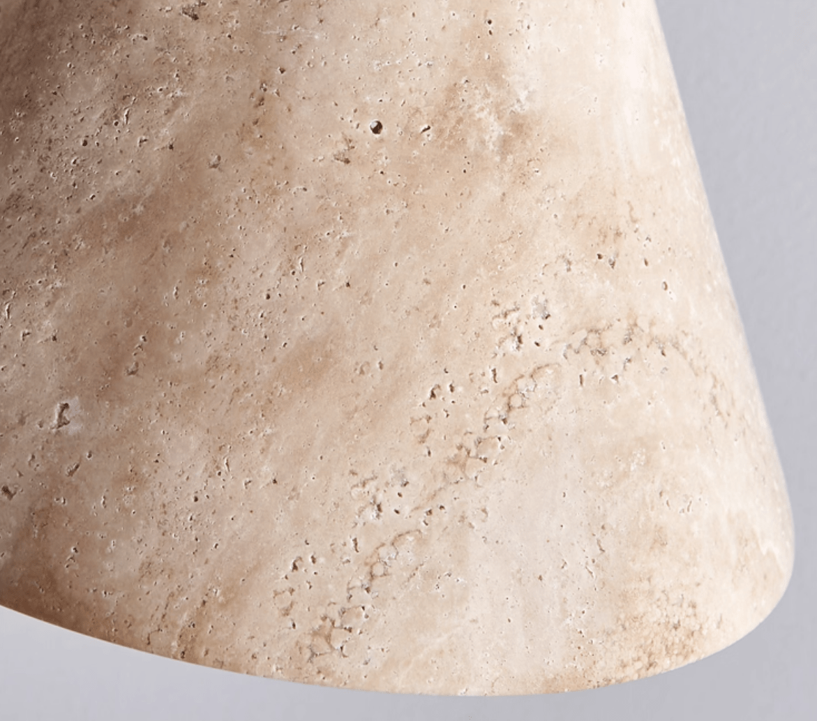Evor Cone Travertine Pendant Lamp-Neutral Decor